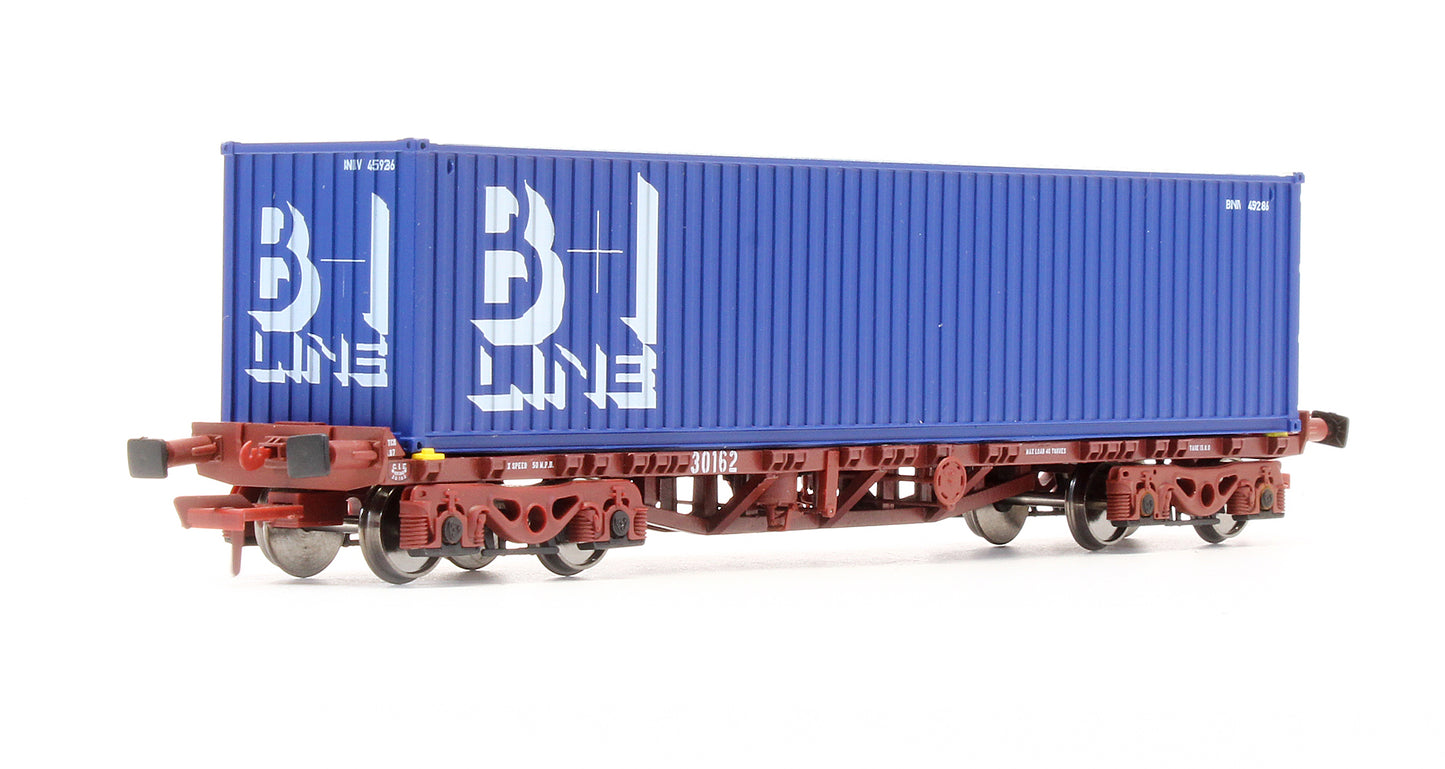 Pre-Owned IRM1061 CIE / IR 42ft Bogie Flat Wagon with B&I Container - Set 2