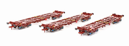 Pre-Owned IRM1050-UN CIE / IR 42ft Bogie Flat Wagons - Set of 3