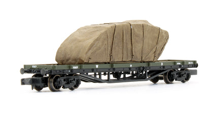 Pre-Owned Bogie Bolster Wagon WD WW1 Khaki With Load