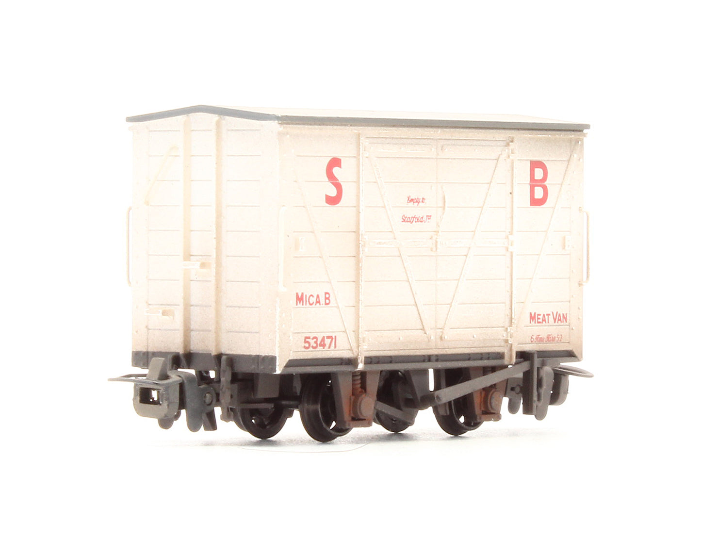 Pre-Owned RNAD Van Statfold Barn Railway White ‘MICA B’ No. 53471 - Custom Weathered