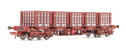 Pre-Owned IRM1075-A CIE / Irish Rail 42ft Bogie Flat Wagon Red Oxide With Beer Kegs - Twin Pack