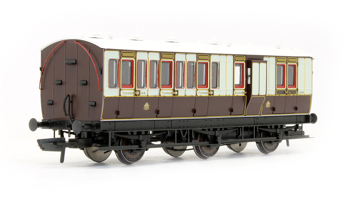 Pre-Owned 6 Wheel Brake 3rd 7005 In LNWR Livery Genesis Coach - With Working Lighting