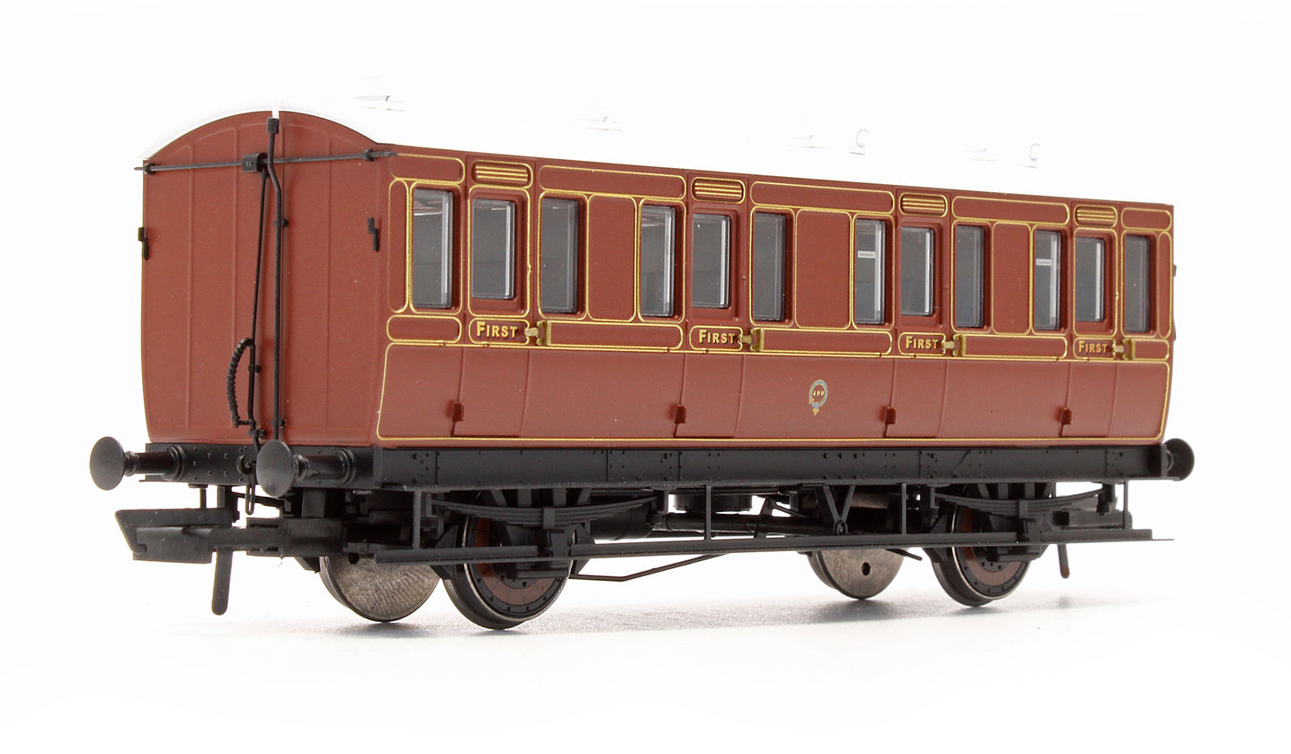 Pre-Owned H4-4F-1601 4 Wheel 1st Coach '499' In LBSCR Umber