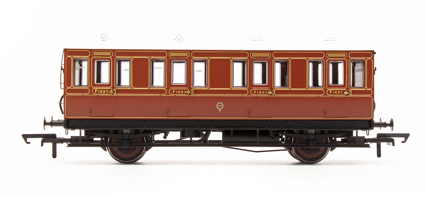 Pre-Owned H4-4F-1601 4 Wheel 1st Coach '499' In LBSCR Umber