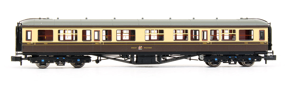 Pre-Owned Hawksworth Coach 1st & 3rd Class Corridor Composite GWR Chocolate & Cream