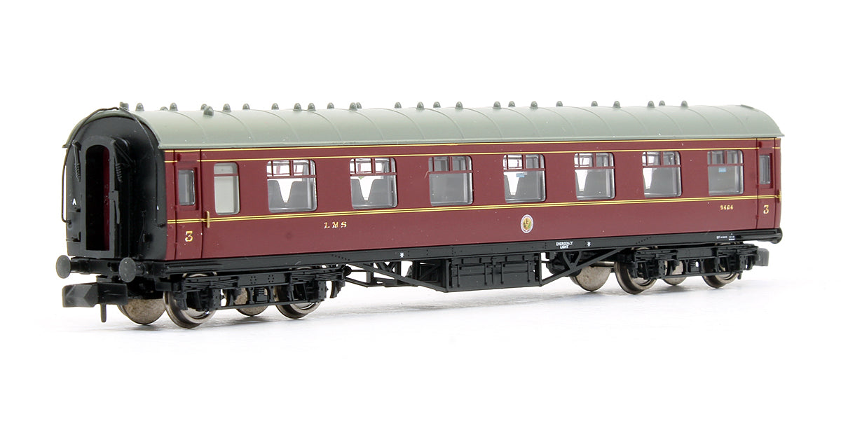 Pre-Owned Stanier Vestibule Third LMS Crimson Lake Coach '9464'