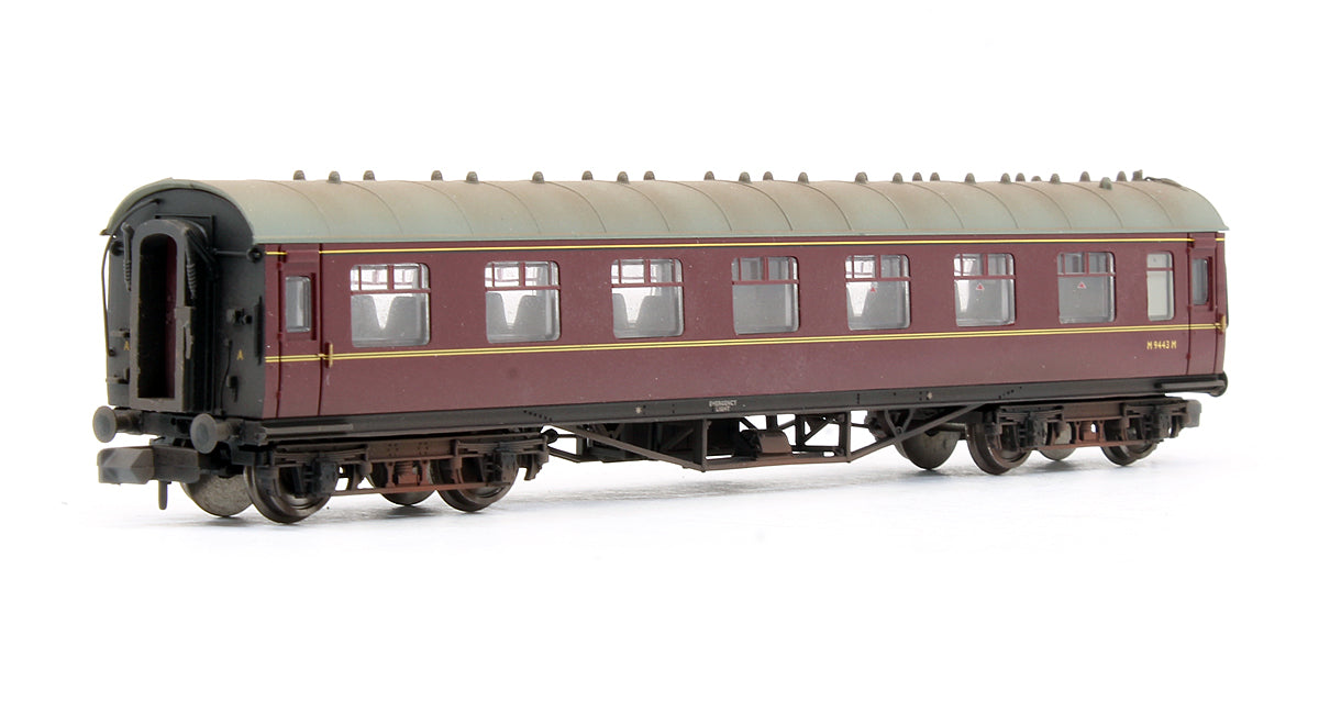 Pre-Owned Stanier Vestibule Second BR Maroon Coach 'M9443M' (Custom Weathered)