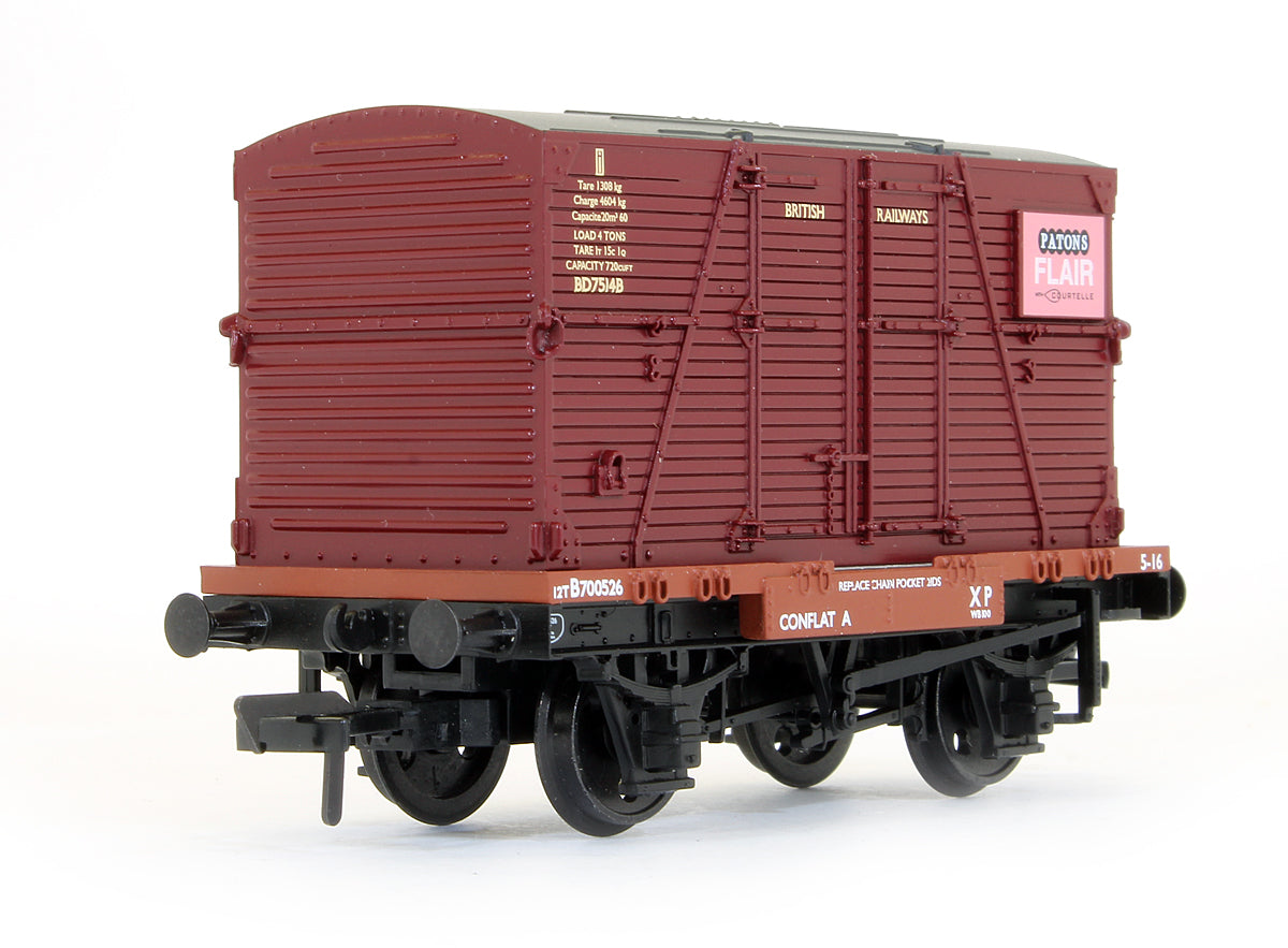 Pre-Owned BR Bauxite (Early) Conflat Wagon With 'Patons' BD Container (Exclusive Edition)
