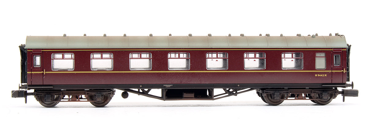 Pre-Owned Stanier Vestibule Second BR Maroon Coach 'M9443M' (Custom Weathered)