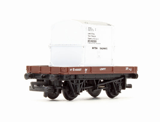 Pre-Owned 1 Plank Wagon BR 'B450027' With Container 'AFU 16320 B'