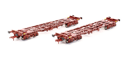 Pre-Owned IRM1061-CT CIE / IR 42ft Bogie Flat Wagons - Set of 2