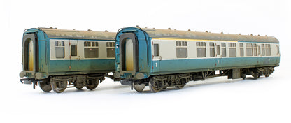 Pre-Owned 39-001 BR MK1 SK Coach Twin Pack Works Test Train Blue & Grey (Weathered)