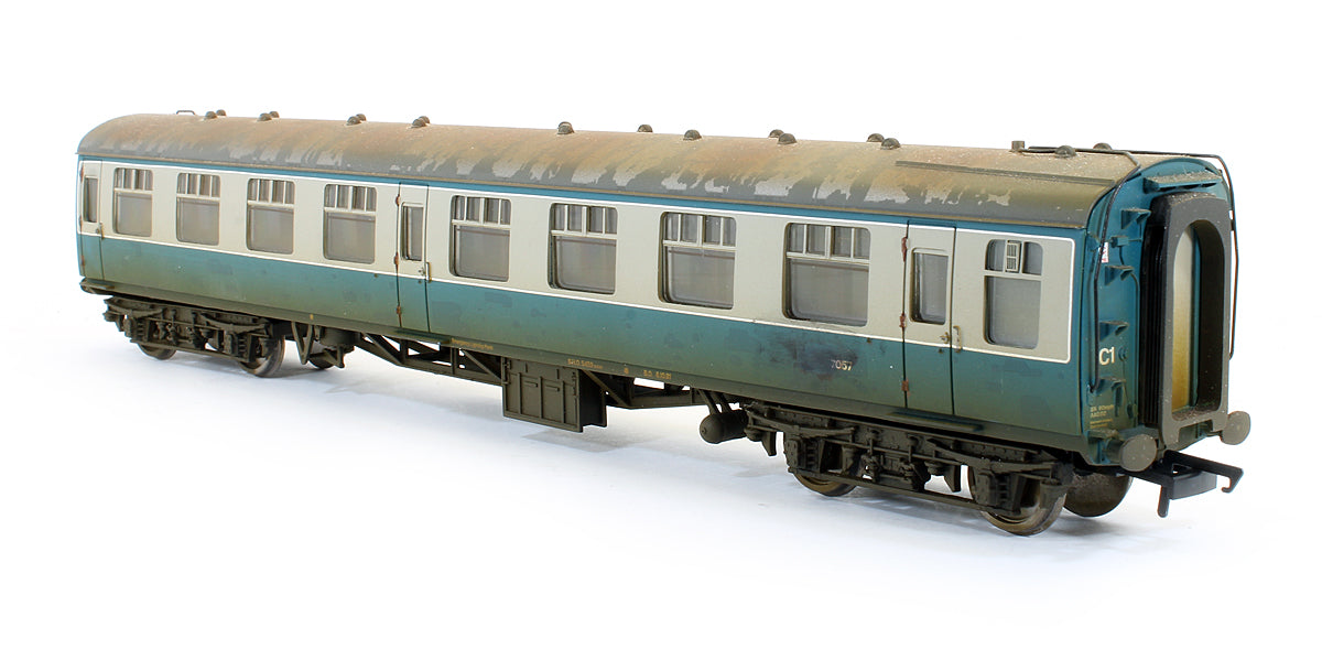 Pre-Owned 39-001 BR MK1 SK Coach Twin Pack Works Test Train Blue & Grey (Weathered)
