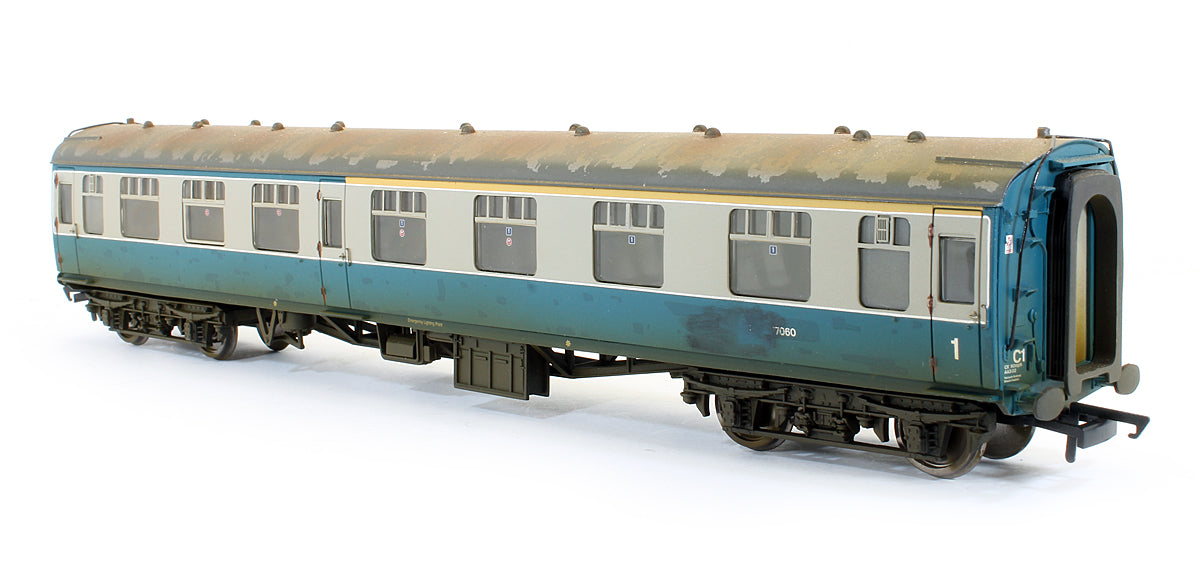 Pre-Owned 39-001 BR MK1 SK Coach Twin Pack Works Test Train Blue & Grey (Weathered)