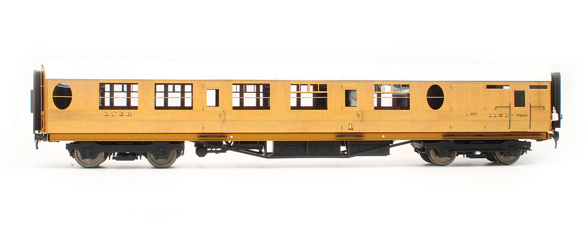 Pre-Owned LNER 63' Thompson Coach Teak Brake Composite (Dia 345) E1150 (Square Windows)