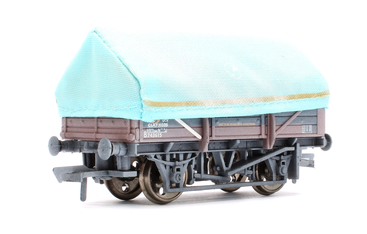 Pre-Owned 5 Plank China Clay Wagon with Hood, BR Bauxite 'B743615' - Weathered