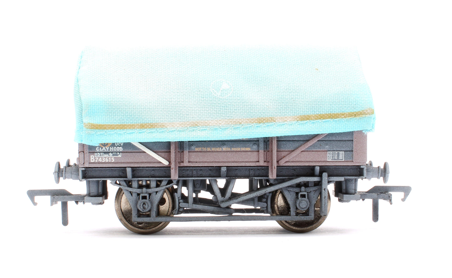 Pre-Owned 5 Plank China Clay Wagon with Hood, BR Bauxite 'B743615' - Weathered