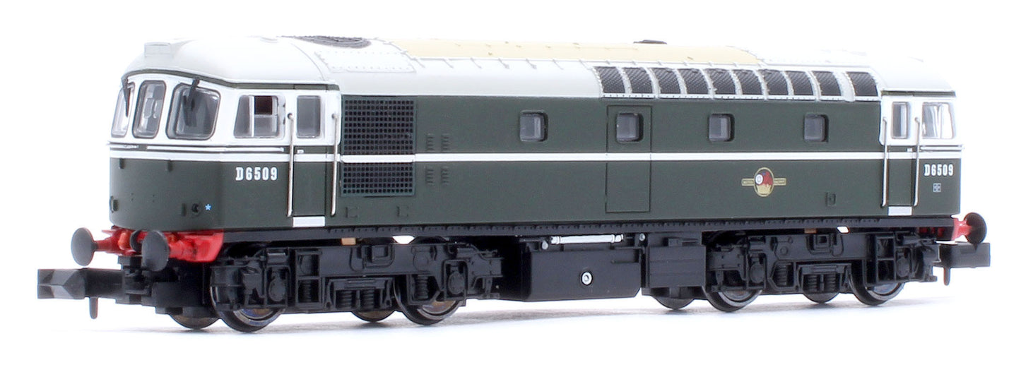 2D-001-009 Class 33/0 D6509 BR Green No Yellow Warning Panel Diesel Locomotive