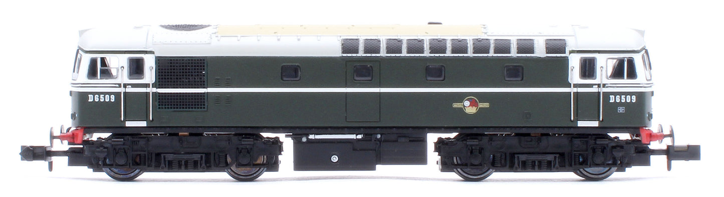 2D-001-009 Class 33/0 D6509 BR Green No Yellow Warning Panel Diesel Locomotive