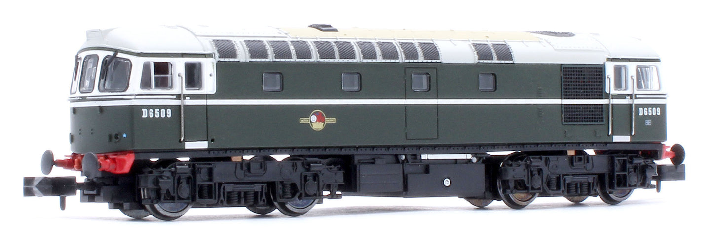 2D-001-009D Class 33/0 D6509 BR Green No Yellow Warning Panel Diesel Locomotive - DCC Fitted