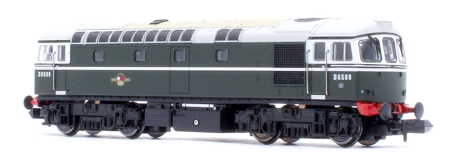 2D-001-009D Class 33/0 D6509 BR Green No Yellow Warning Panel Diesel Locomotive - DCC Fitted