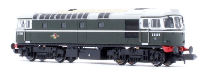 2D-001-009D Class 33/0 D6509 BR Green No Yellow Warning Panel Diesel Locomotive - DCC Fitted