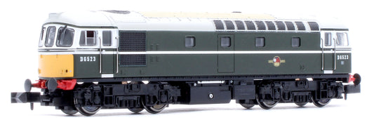 Class 33/0 D6523 BR Green Small Yellow Panels Diesel Locomotive - DCC Fitted