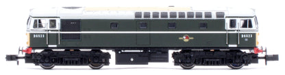 2D-001-010D Class 33/0 D6523 BR Green Small Yellow Panels Diesel Locomotive - DCC Fitted