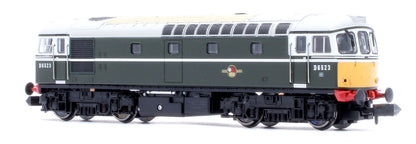 2D-001-010D Class 33/0 D6523 BR Green Small Yellow Panels Diesel Locomotive - DCC Fitted