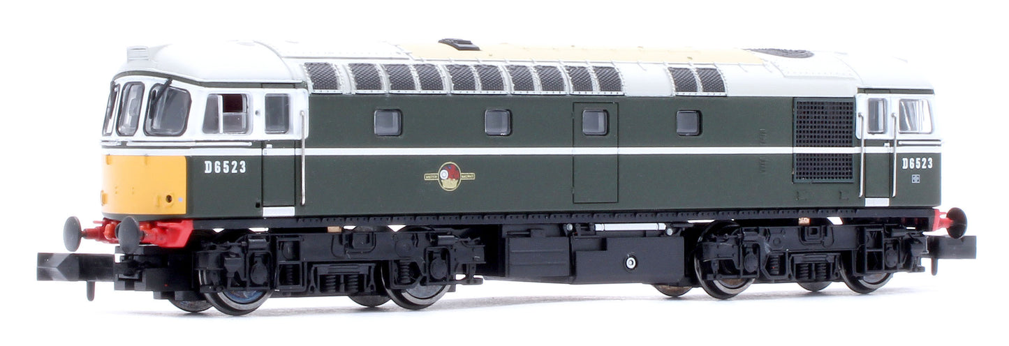 2D-001-010 Class 33/0 D6523 BR Green Small Yellow Panels Diesel Locomotive