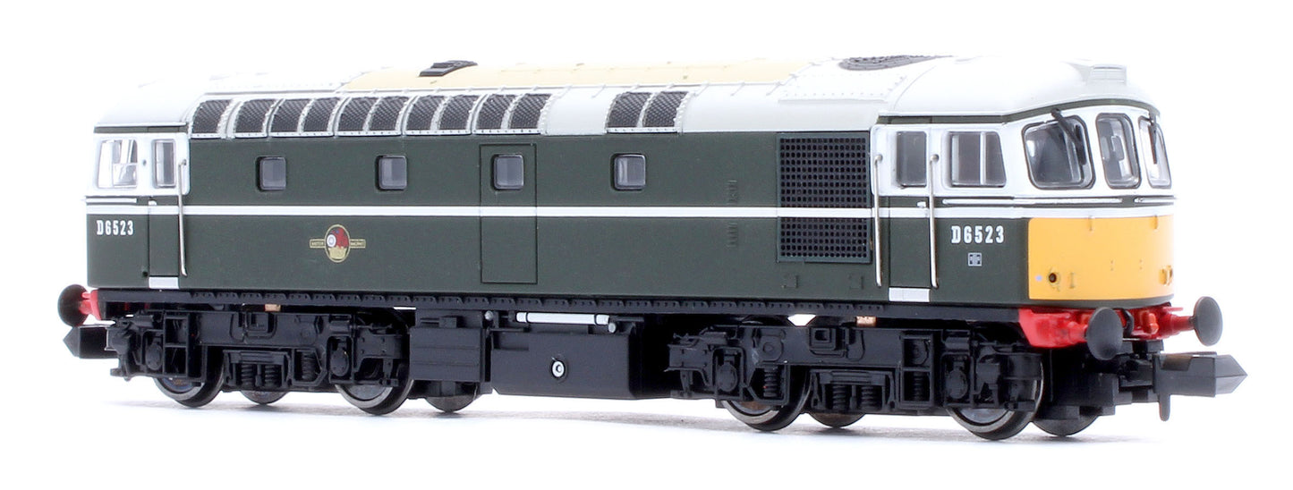 2D-001-010 Class 33/0 D6523 BR Green Small Yellow Panels Diesel Locomotive