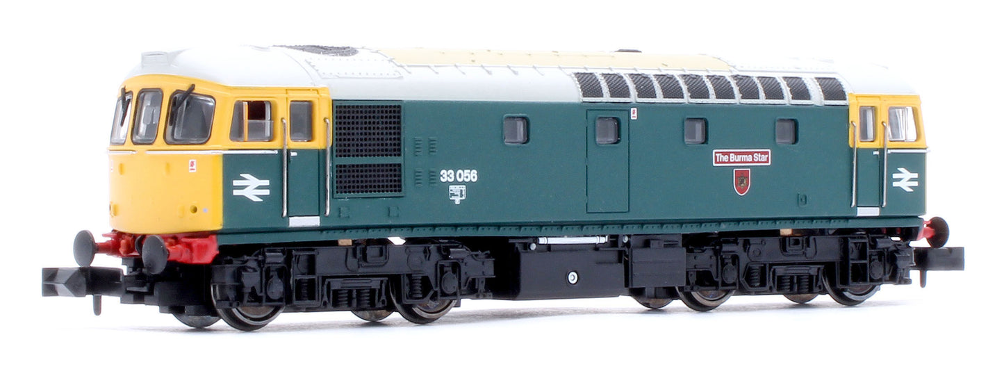 2D-001-011 Class 33/0 33056 BR Blue Full Yellow Ends The Burma Star Diesel Locomotive