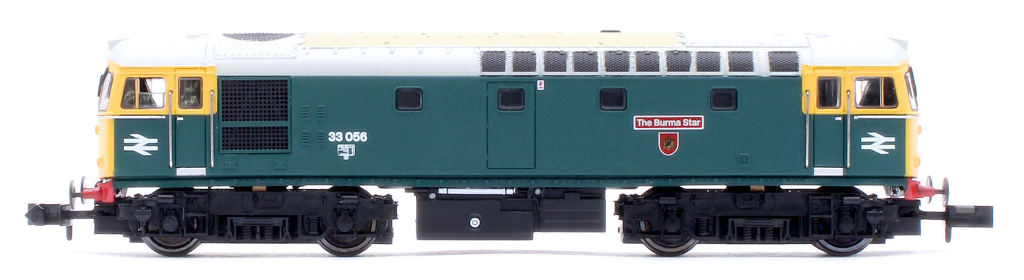 2D-001-011 Class 33/0 33056 BR Blue Full Yellow Ends The Burma Star Diesel Locomotive