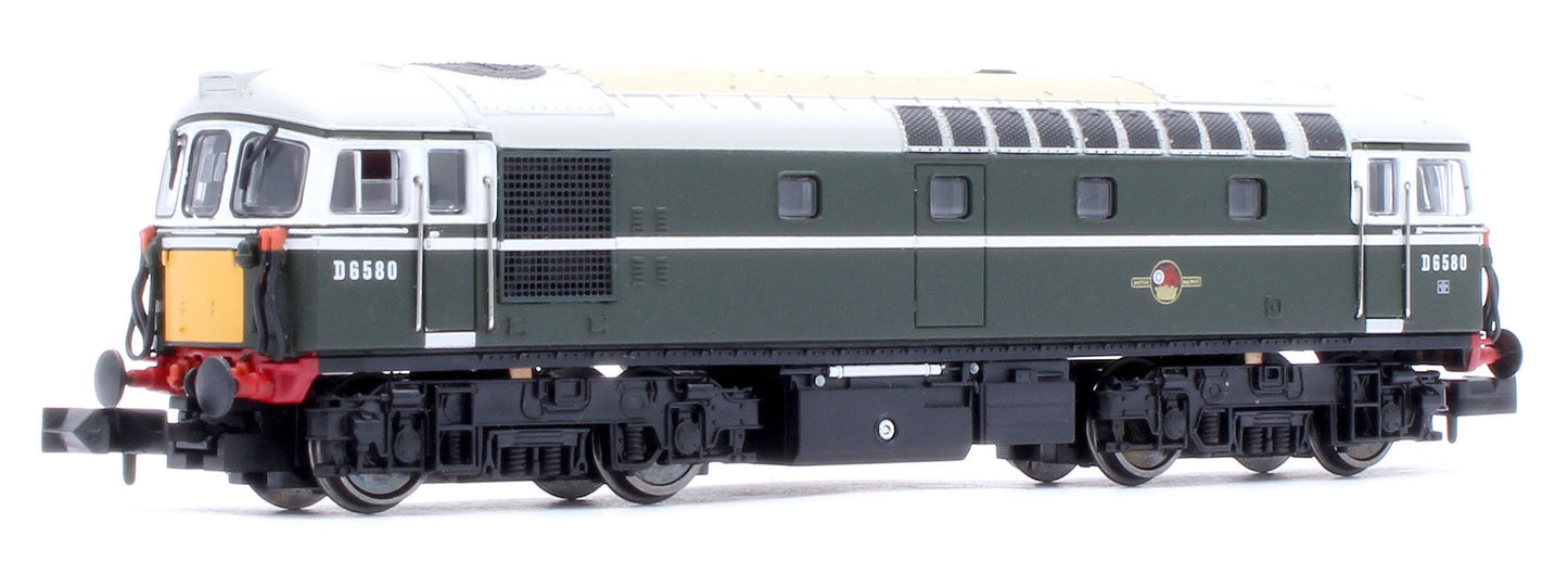 2D-001-024 Class 33/1 D6580 BR Green Very Small Yellow Panels Diesel Locomotive