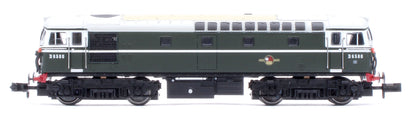 2D-001-024 Class 33/1 D6580 BR Green Very Small Yellow Panels Diesel Locomotive