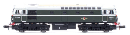 Pre-Owned 2D-001-024 Class 33/1 D6580 BR Green Very Small Yellow Panels Diesel Locomotive