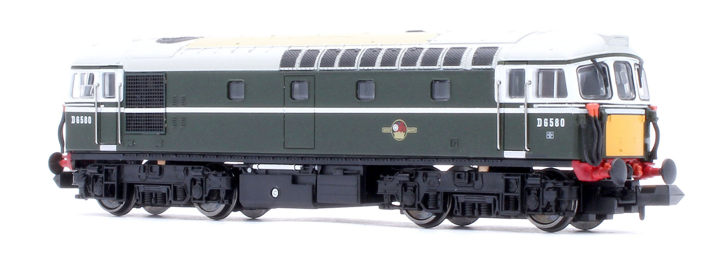 2D-001-024D Class 33/1 D6580 BR Green Very Small Yellow Panels Diesel Locomotive - DCC Fitted