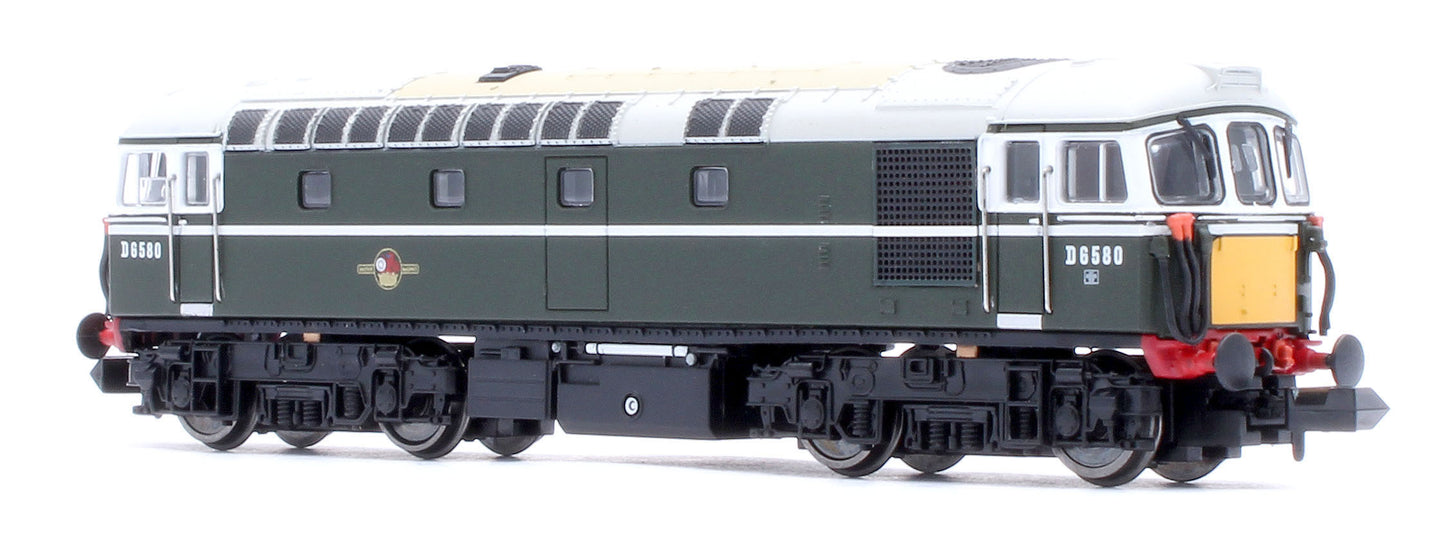 2D-001-024 Class 33/1 D6580 BR Green Very Small Yellow Panels Diesel Locomotive