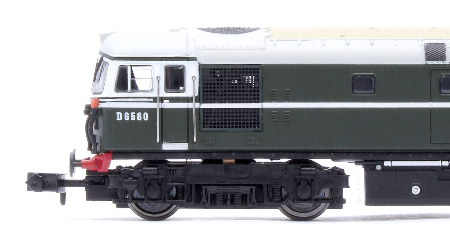 2D-001-024D Class 33/1 D6580 BR Green Very Small Yellow Panels Diesel Locomotive - DCC Fitted
