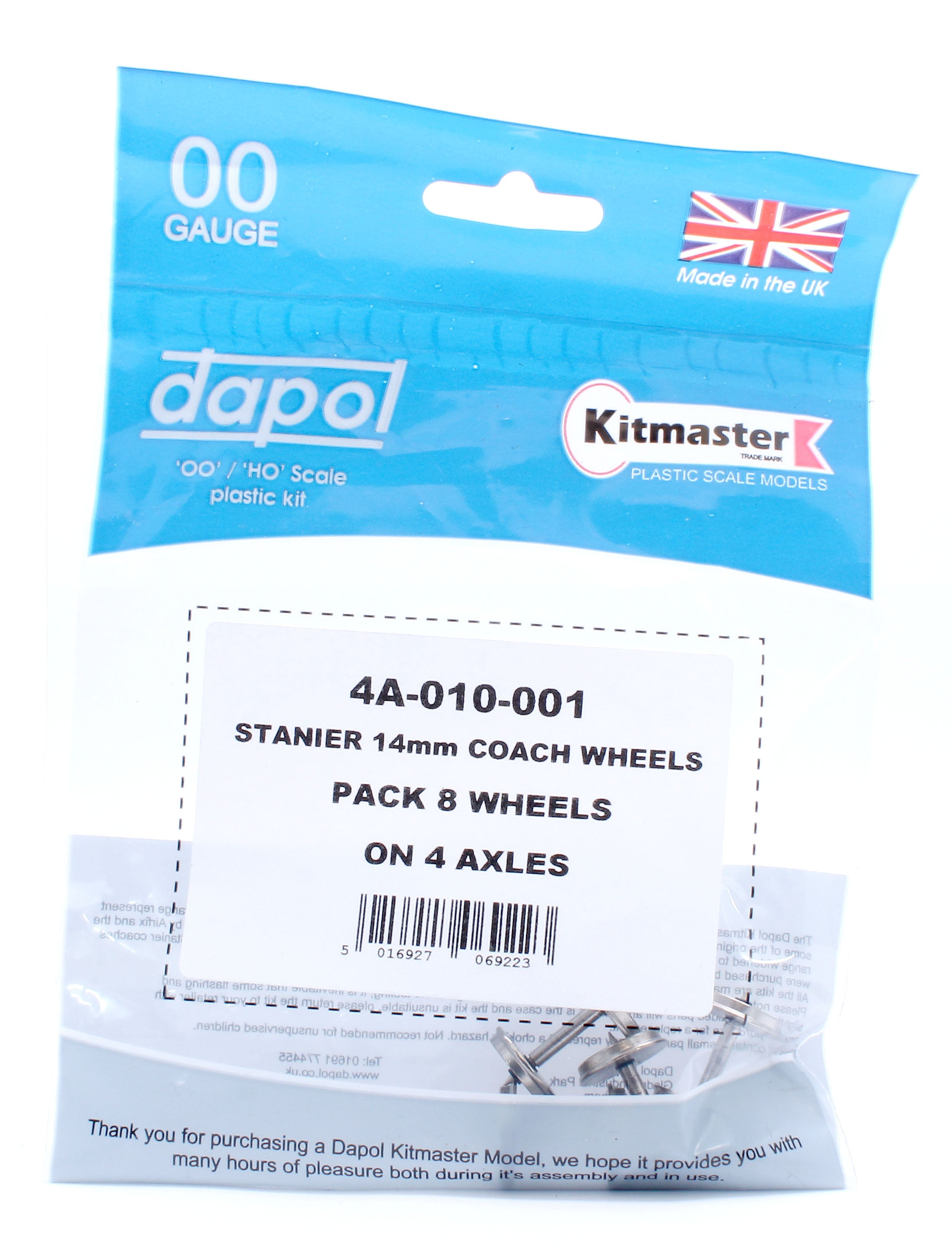 Dapol 4A-010-001 Stanier Coach Wheels Pack 8 wheels on 4 – Rails