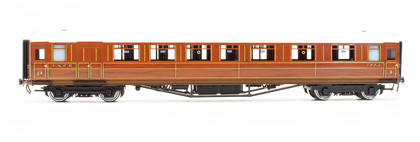 Pre-Owned LNER Teak Gresley 1st / 3rd Coach No.1854