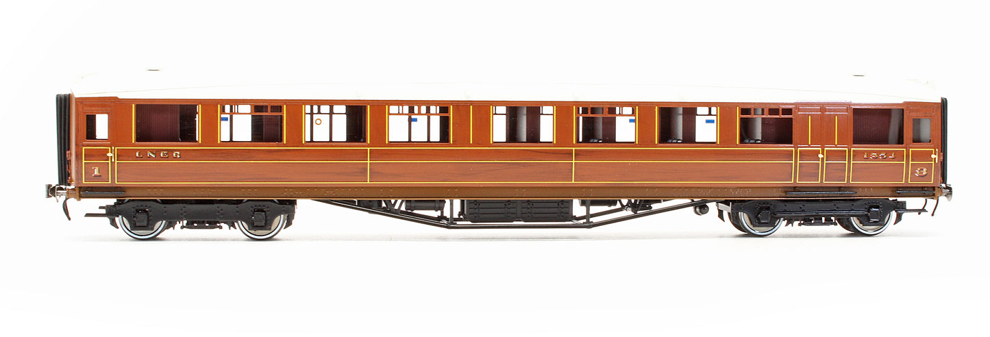 Pre-Owned LNER Teak Gresley 1st / 3rd Coach No.1854