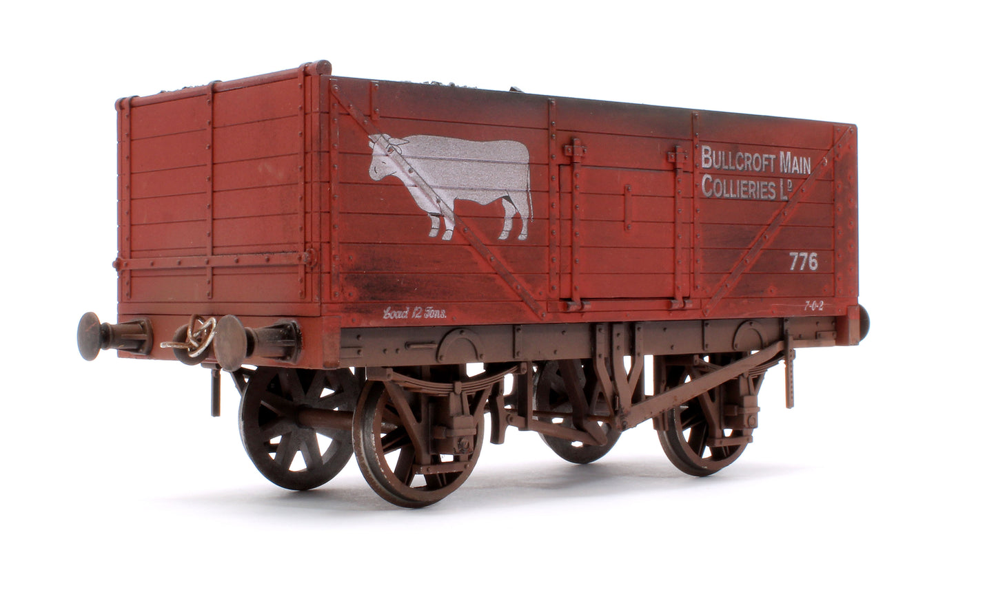 Pre-Owned Kit Built 7 Plank Wagon 'Bullcroft Main Collieries Limited' No.776 With Load (Unboxed) - Weathered