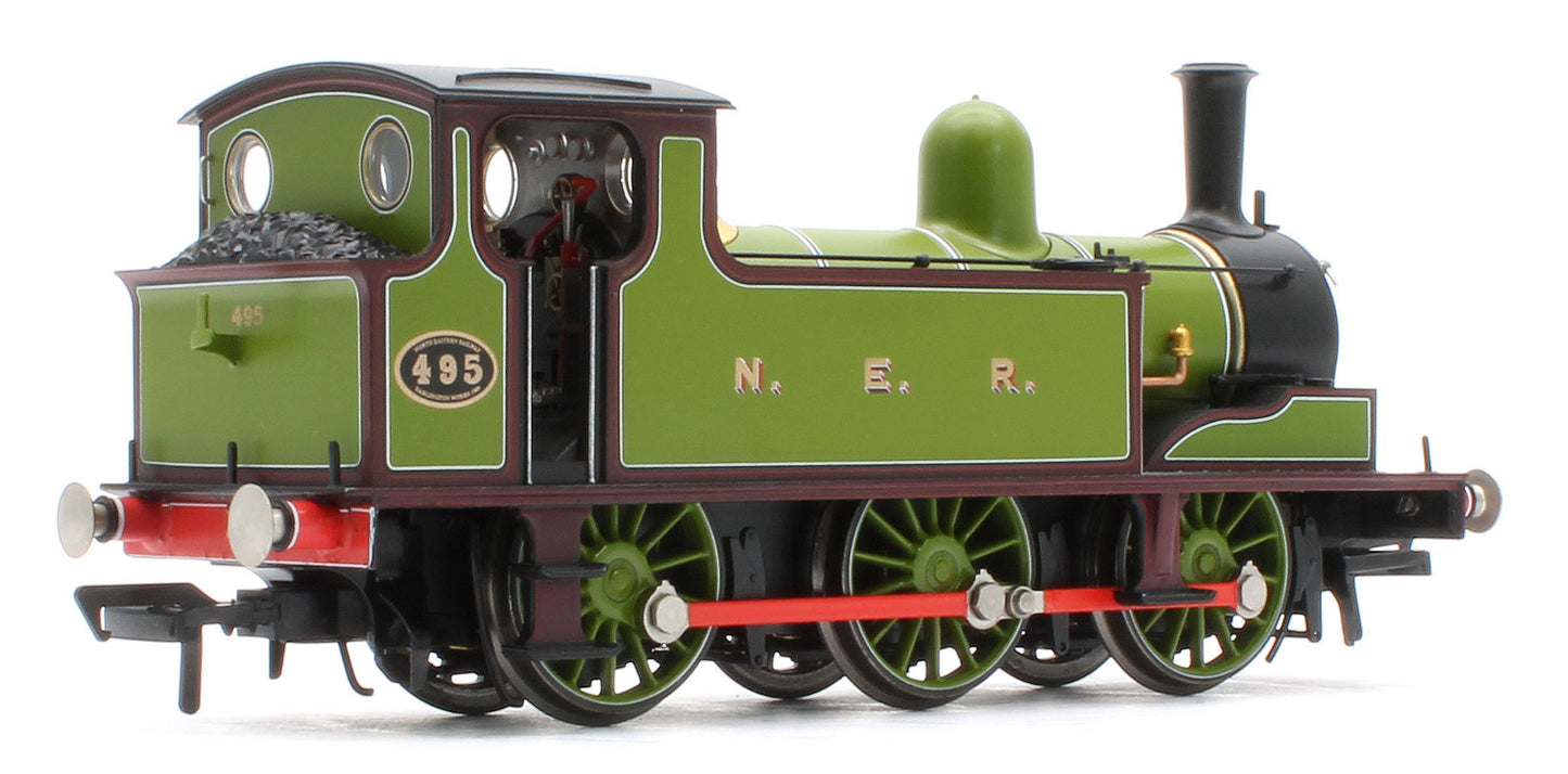 31-065SF NER E (J71) 495 NER Lined Green & Maroon Steam Tank Locomotive - DCC Sound