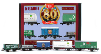 NR58880 N Gauge 80th Anniversary Wagon Pack - Pack of 5
