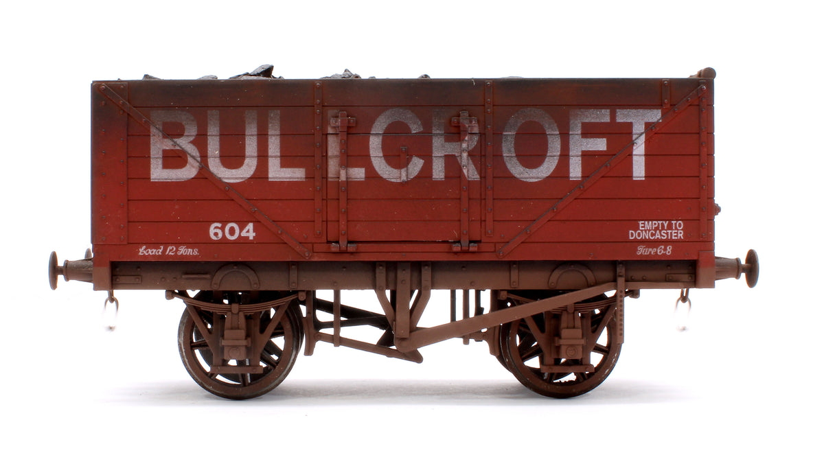 Pre-Owned Kit Built 7 Plank Wagon 'Bullcroft' No.604 (Unboxed) With Load - Weathered