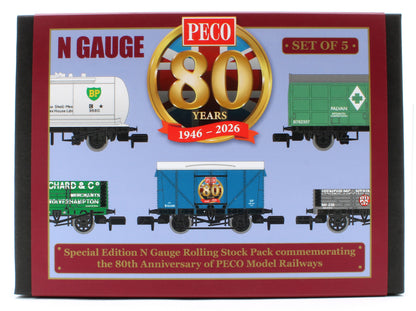 NR58880 N Gauge 80th Anniversary Wagon Pack - Pack of 5