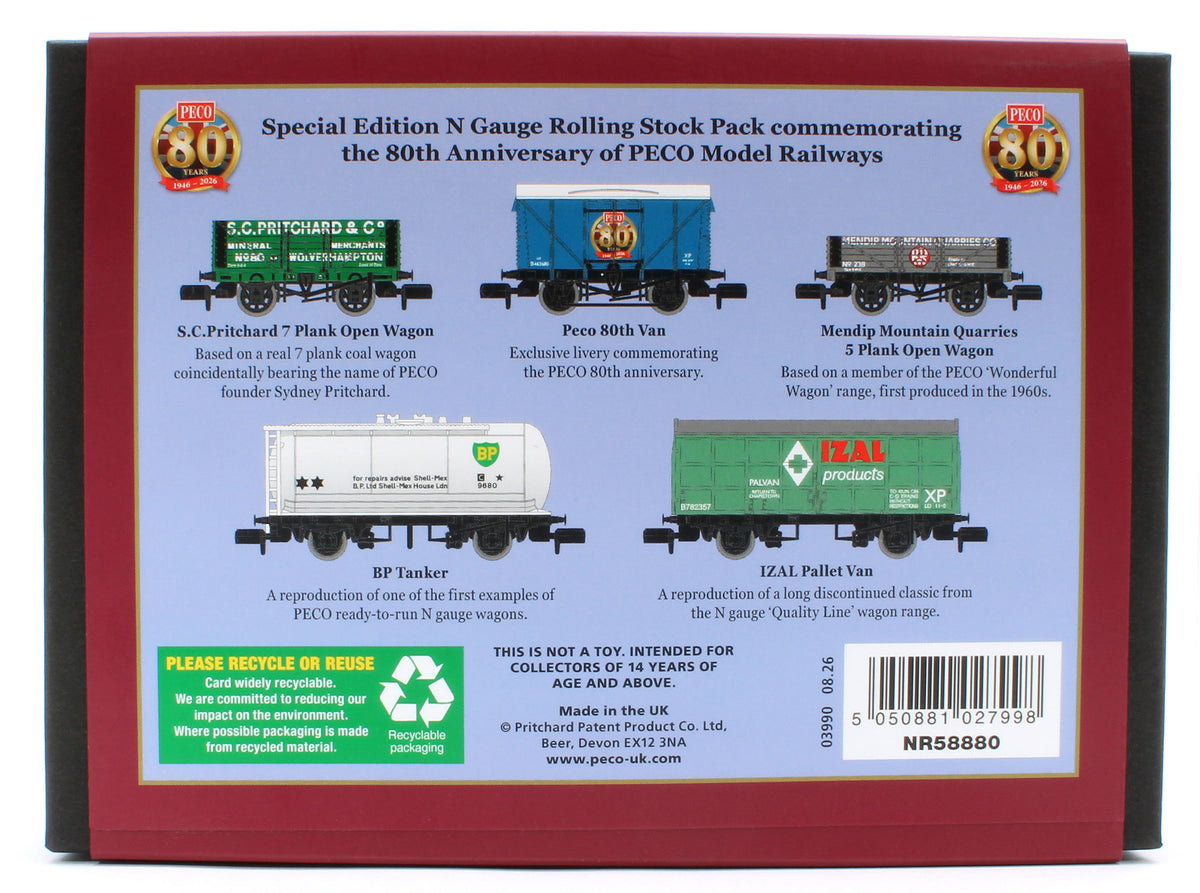 NR58880 N Gauge 80th Anniversary Wagon Pack - Pack of 5
