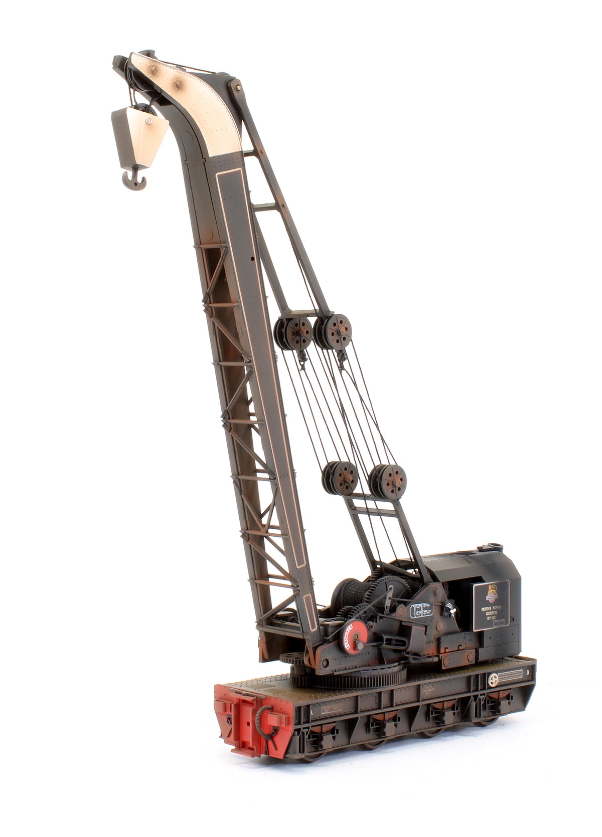 Pre-Owned 38-802 Ransomes & Rapier 45T Steam Breakdown Crane BR Lined Black Early emblem No.122 - Custom Weathered