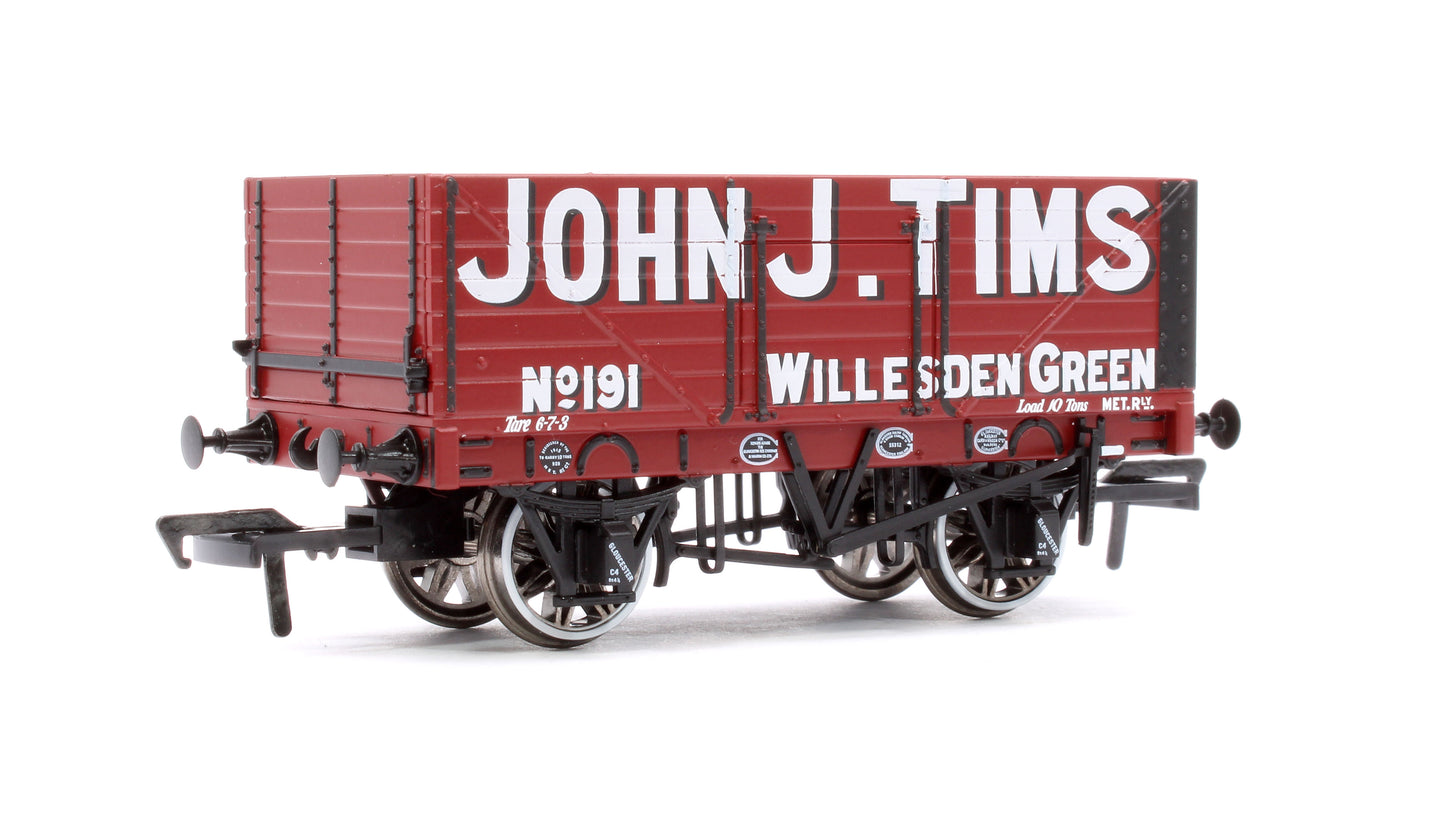 7 Plank 1907 Railway Clearing House Open Wagon - John J. Tims, Willesden No.191